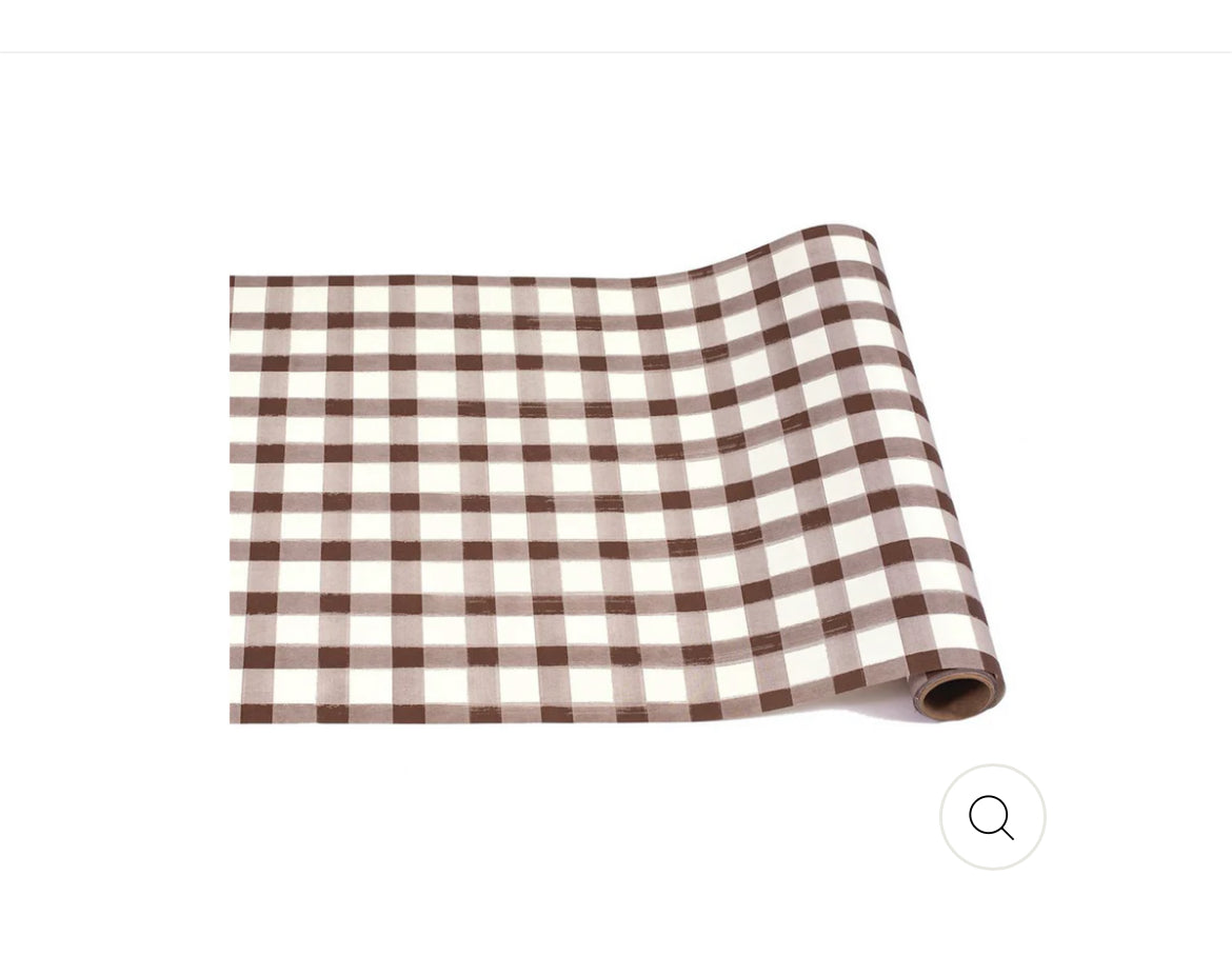 Brown Painted Check Runner - 20" x 25'