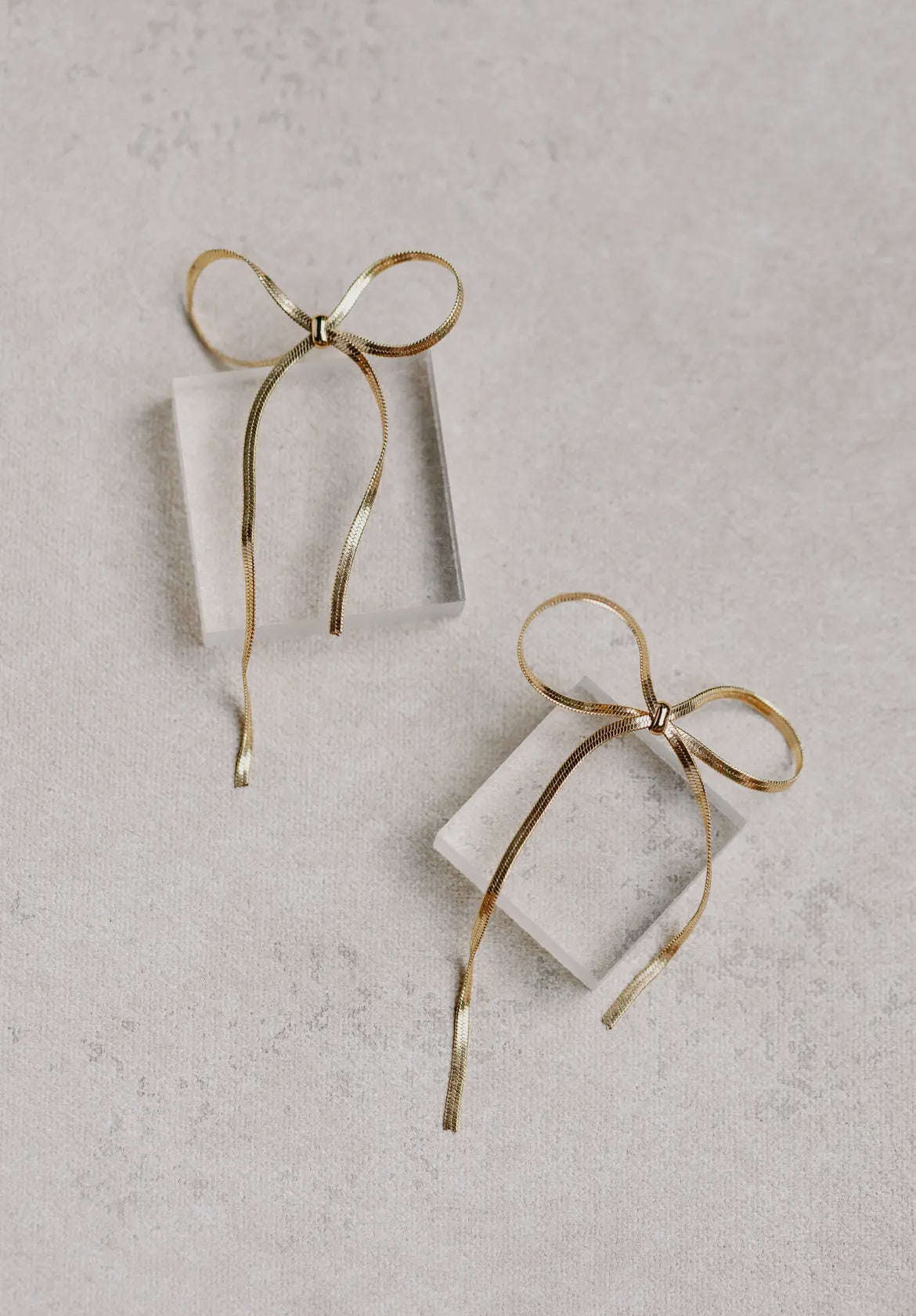 Maxi Gold Duster Bow Earrings
