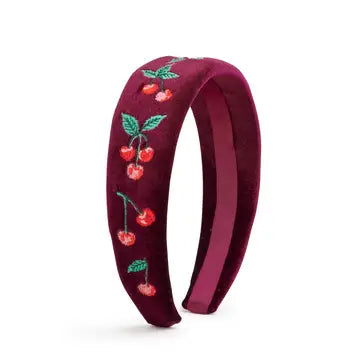 Embroidered Cherry Headband
